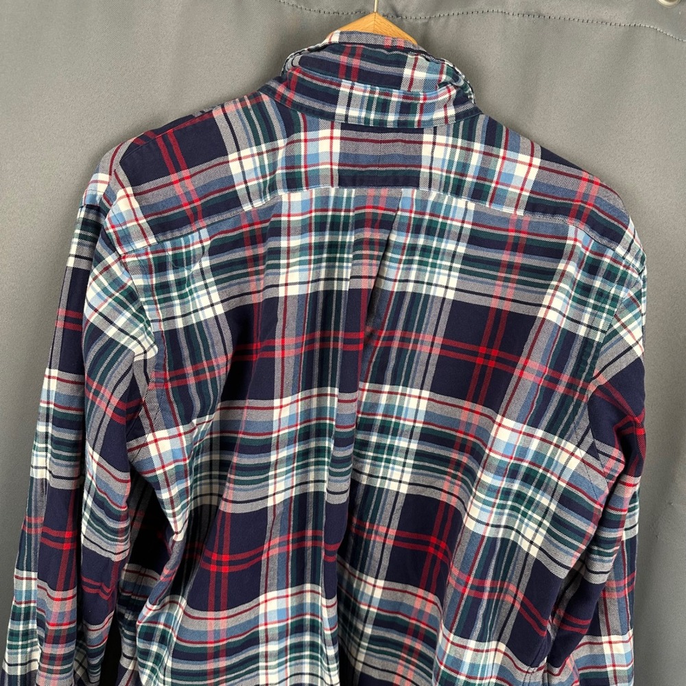 Ralph Lauren Mens XL Classic Fit Plaid Button Down Shirt Navy Red Long Sleeve - Picture 7 of 8